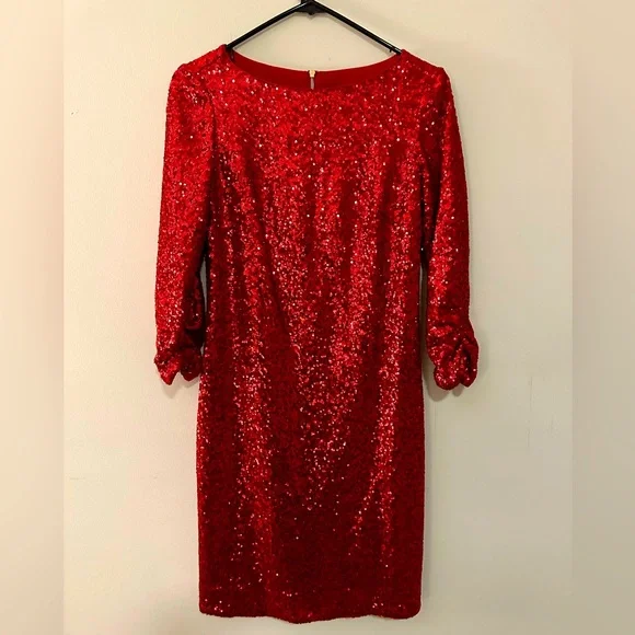 Vince Camuto Red Sequin Dress Size 2 Vince Camuto Red Sequin Dress Size 2